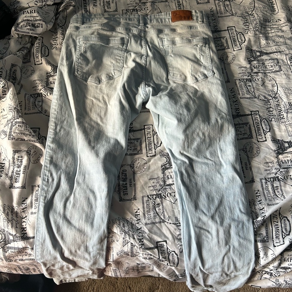 Distressed Light Blue Jeans